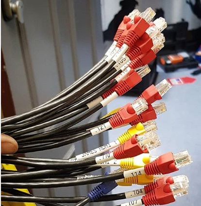 Подготовленные обжатые разъемы UTP кабеля